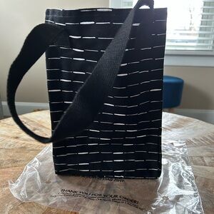 Thirty-One Black Tote with White Dashes